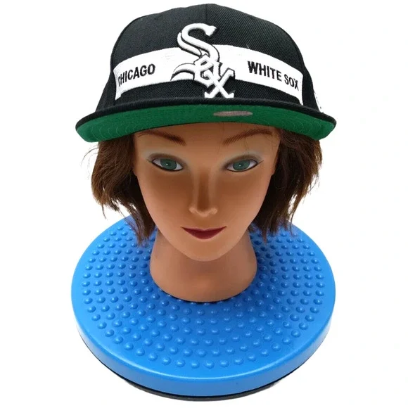 Vintage Chicago White Sox MLB hat Black‎ Spell Out Baseball Snap Back Cap