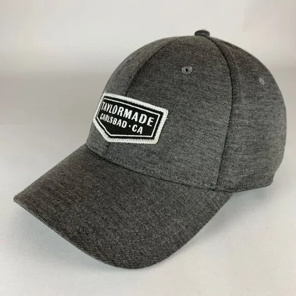 TaylorMade Golf Gray Stretch Fitted Hat Mens L/XL