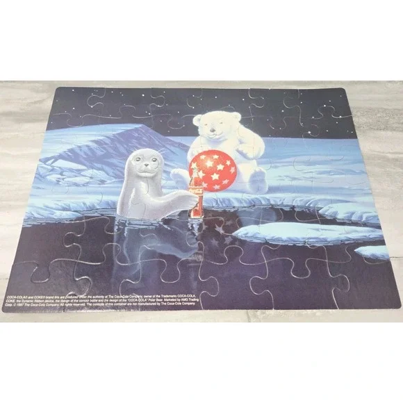 1997 Coca Cola Baby Polar Bear‎ Puzzle Rare! - 36 Pieces 15x11
