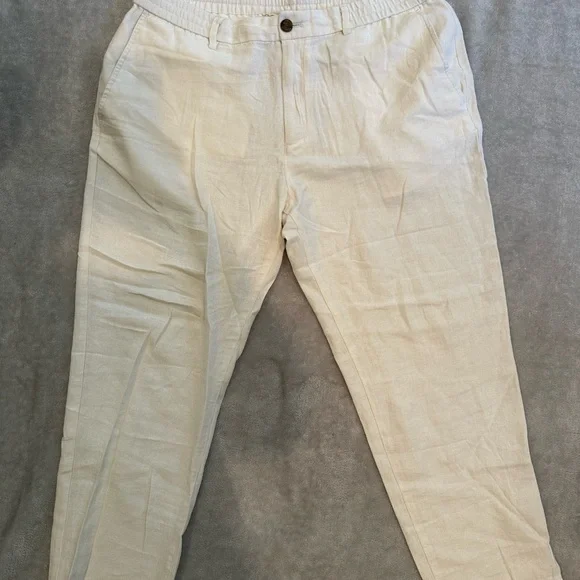 Banana Republic Cream Chinos Classic Athletic Linen 36x30 New without tags