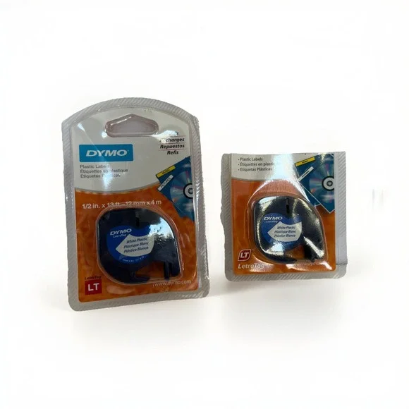 Original DYMO Plastic Label Refill White Letratag 1/2
