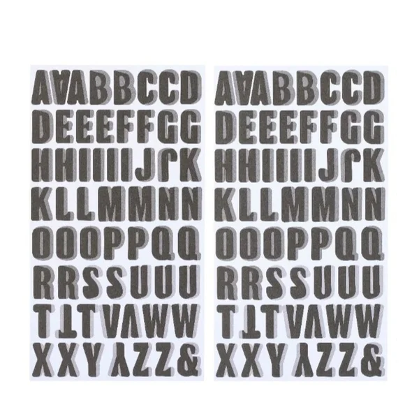 🌟💛 Lot of 8 Recollections Gold Chunky Glitter Alphabet Stickers ✨