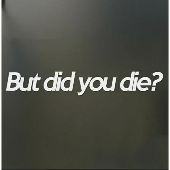 But did you die? Vinyl Car Truck Decal/Sticker White Black