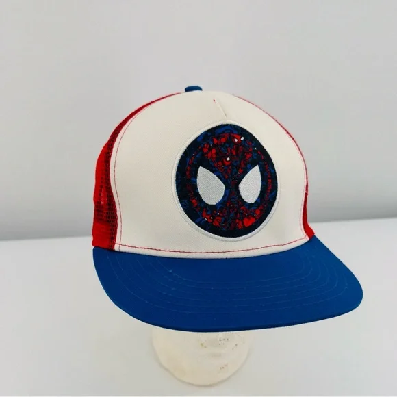 Marvel‎ Amazing Spiderman Mesh Baseball Snap Back Hat Cap Blue White
