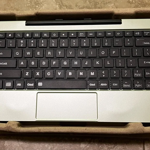 Black and Sage Green Tablet Keyboard with Compact Design