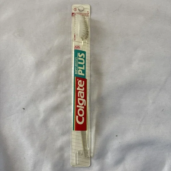 Colgate‎ Plus Diamond Head Toothbrush Soft Bristles Clear NOS Vintage Movie Prop