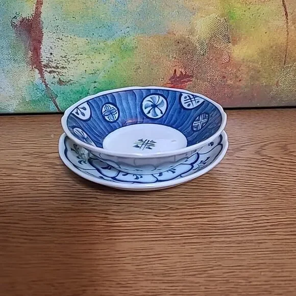 Andrea by Sadek Porcelain Trinket Dish and Saucer Small 4.5