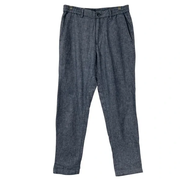 Banana Republic Slim Fit 30x30 Linen Blend Dress Pants Casual Chinos Blue