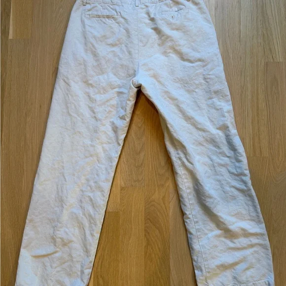 Banana Republic Men's Light Tan Linen Traveler Chinos - 35x32”