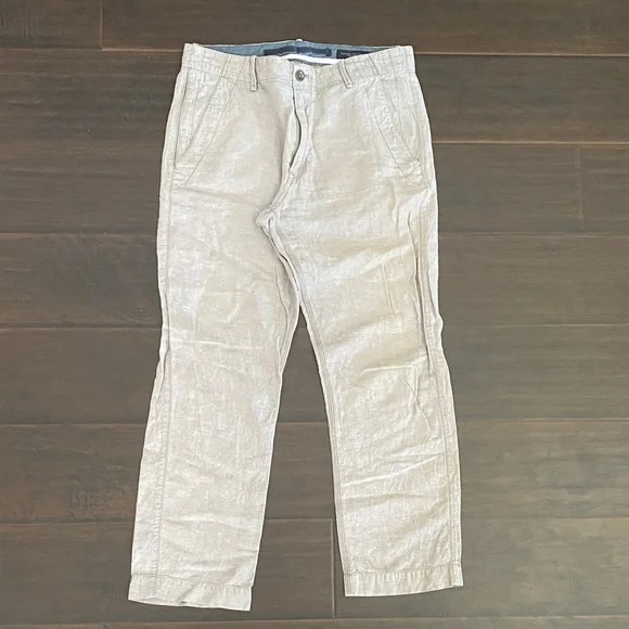 Banana Republic tan linen blend pants men’s Size 34
