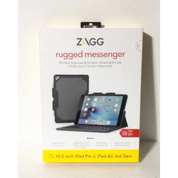 ZAGG ID9RMK-BB0 Rugged Messenger Wireless Keyboard & Detachable Case, NEW