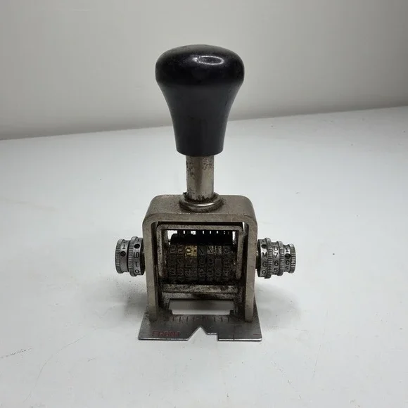 HOMS Model 187S Numbering Machine Patent 3064565 Adjustable Wheels Working