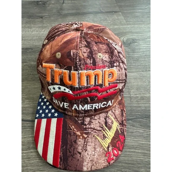 Donald Trump 2024 Save America Camo Hat Real Tree Camouflage Adjustable Cap DC 1