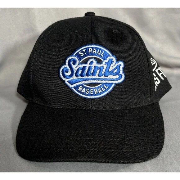 Saint Paul Saints Hat‎ Minor League Baseball Adjustable Strap Black CHS Field