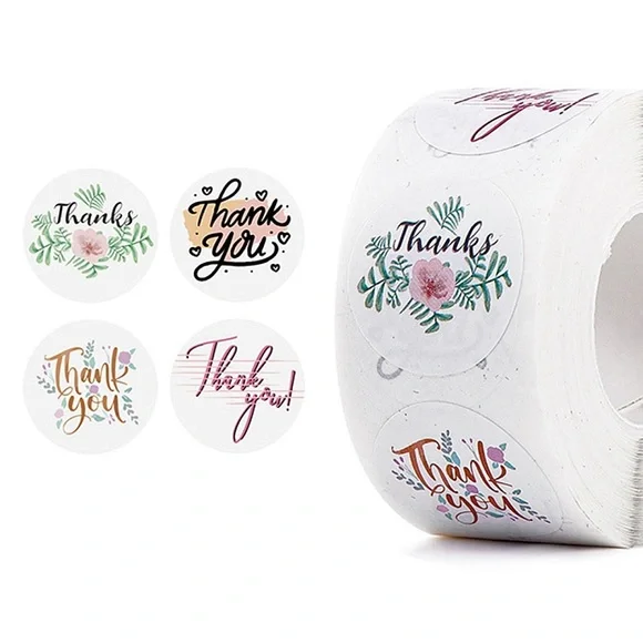 500 Thank You Sticker Roll, Thanks #11