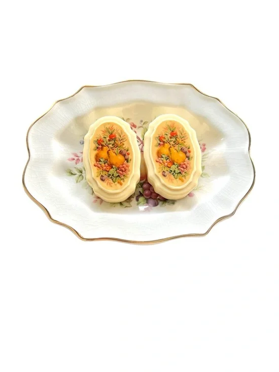 Avon “Nature Bountiful” Plate & Guest Soap Set – 22K, Enoch Wedgwood England