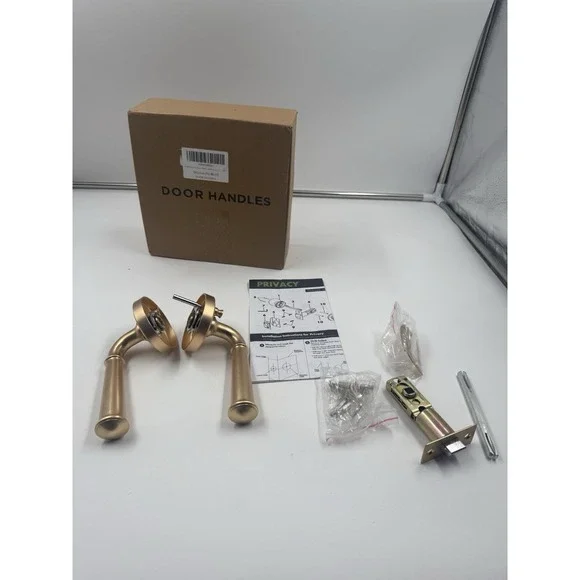 Brushed Gold Privacy Door Handle Interior Bedroom Bathroom Privacy Gold Door ...