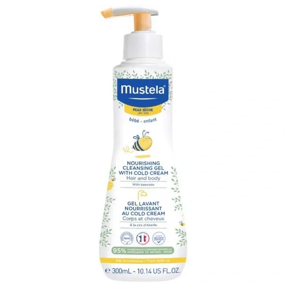 NEW Mustela Baby Nourishing Cleansing Gel Hair & Body Wash for Dry Skin 10.14oz