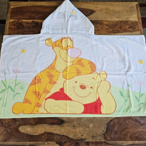 Vintage Disney Winnie The Pooh & Tigger Hooded Bath Beach Towel 48