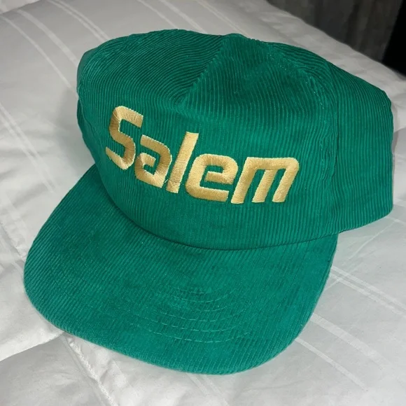 Vintage 90’s SALEM Cigarettes Green Corduroy SnapBack Trucker Hat
