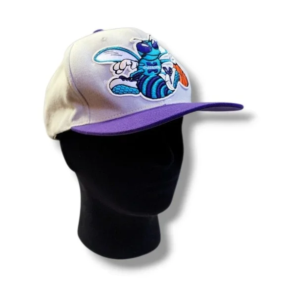 Mitchell & Ness NBA Charlotte Hornets 2 Tone Snapback Hat Cap 100%‎ Wool