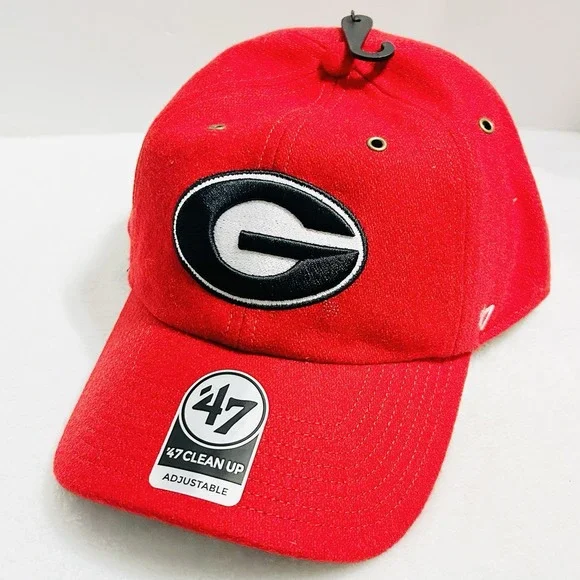 '47 Brand‎ Georgia Bulldogs Wooly Clean Up Hat Cap Adjustable Strapback Red