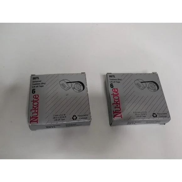 Nu kote 86tl Tackless (dry) lift off tape Nine replacement tapes for IBM