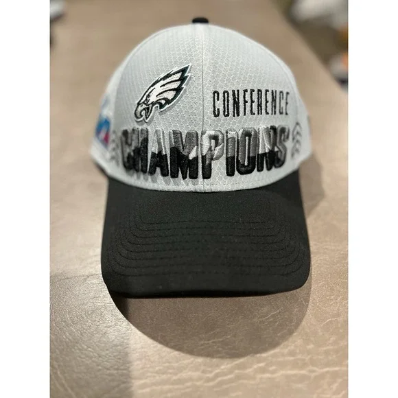 New Era Snap Back Philadelphia Eagles Conference‎ Champion Hat Black And Gray