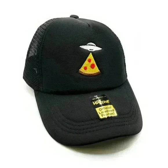 Pizza UFO Mesh Trucker Snapback (Black)