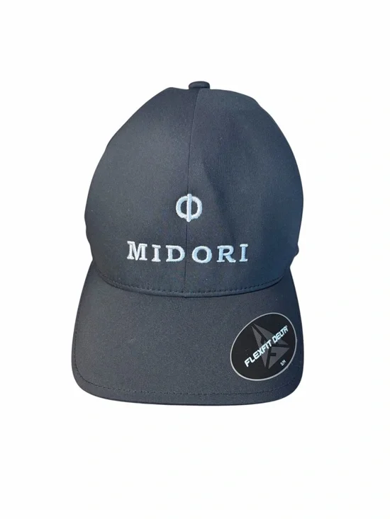 Midori Port Authority Black Baseball Cap - Flexfit Delta Size S/M