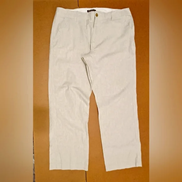 Banana Republic Mens Flat Front Linen Bend Pants 35/30