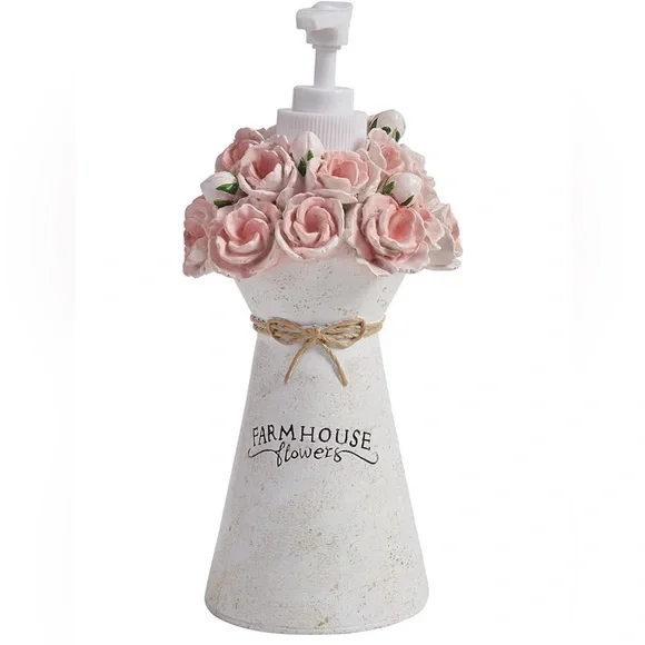 NEW in BOX Park Designs Farmhouse Peonies Soap Dispenser