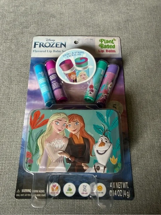 Disney Frozen Lip Balm Set - Plant Based Lip Balm Swirl and Stripes