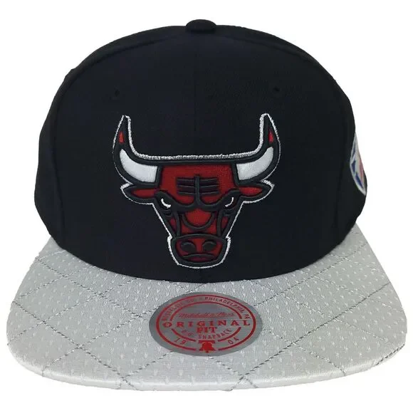 Chicago Bulls Mitchell & Ness NBA Snapback Hat Cap 3D Logo 75th‎ Anniversary NWT