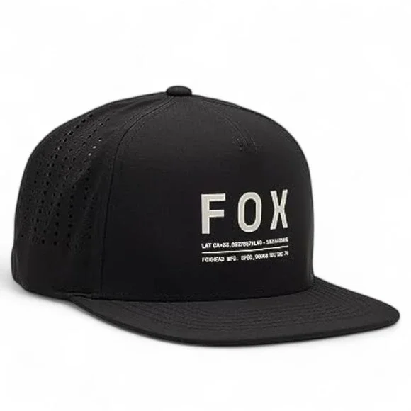 Fox Racing Non Stop Tech Snapback Hat Mens‎ Adjustable Black One Size NEW w/ Tag