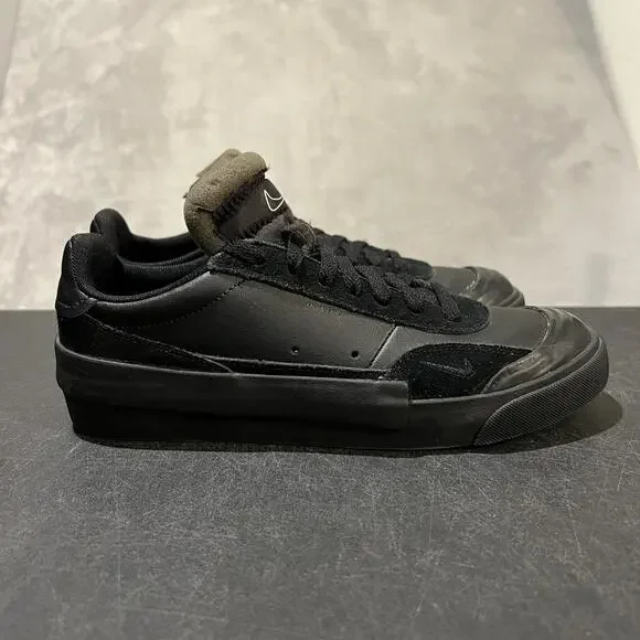 Nike Drop-Type N.354 Shoes Youth Size 5.5Y Black Low Top Leather Suede Casual
