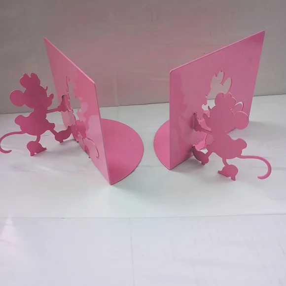 Pink Mouse Silhouette Bookends