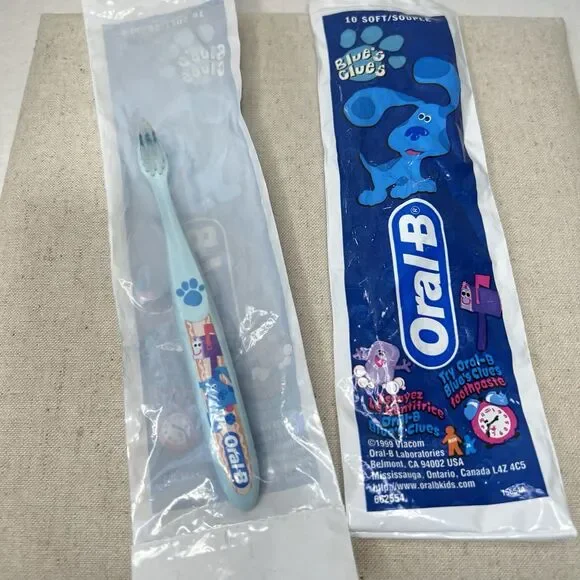 2 Vintage 1999 Blues Clues Nick Jr Toothbrushes NEW In Package Kids Soft Brushes