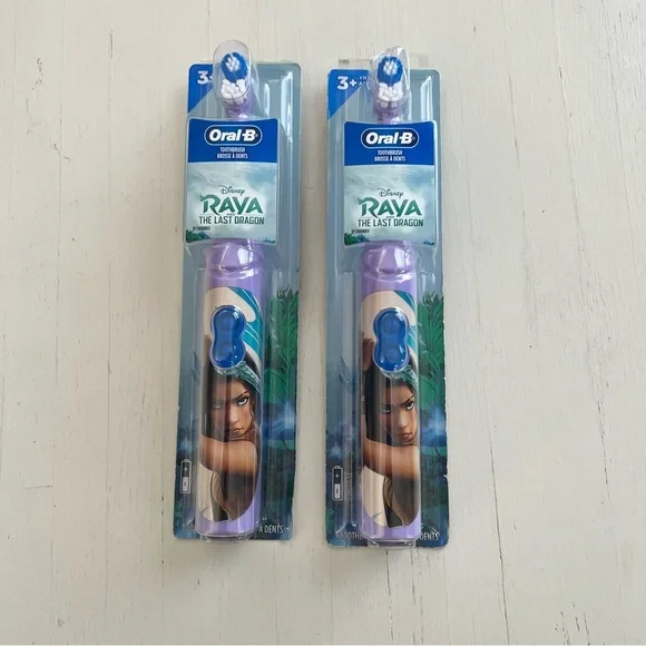 Oral-B Kids Battery‎ Toothbrush Disney Raya and the Last Dragon 2 Pack Purple 3+