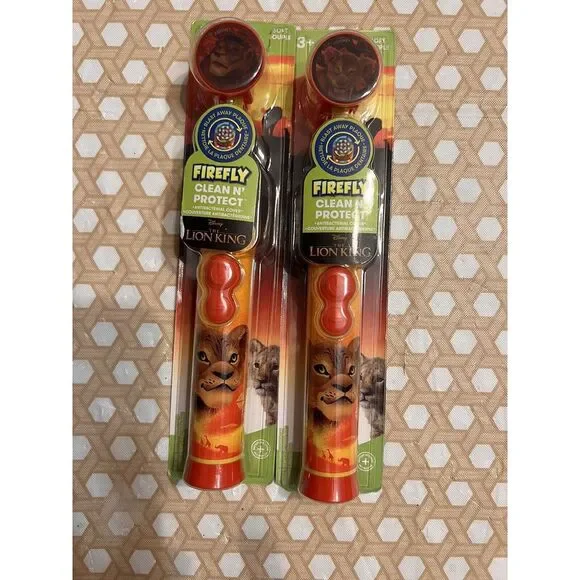 Firefly Kid's Electric Toothbrush Disney The Lion King Soft‎ Lot Of 2