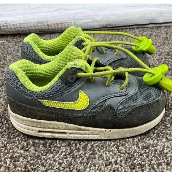 Nike Air Max 1 Grey Green Sneakers Toddler 8C