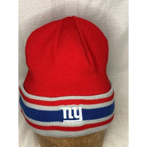 NY Giants Knit Beanie Hat Red Blue Gray‎ NFL Football Winter
