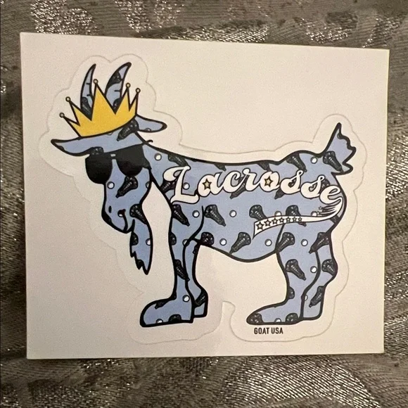 Lacrosse Goat Sticker with Crown