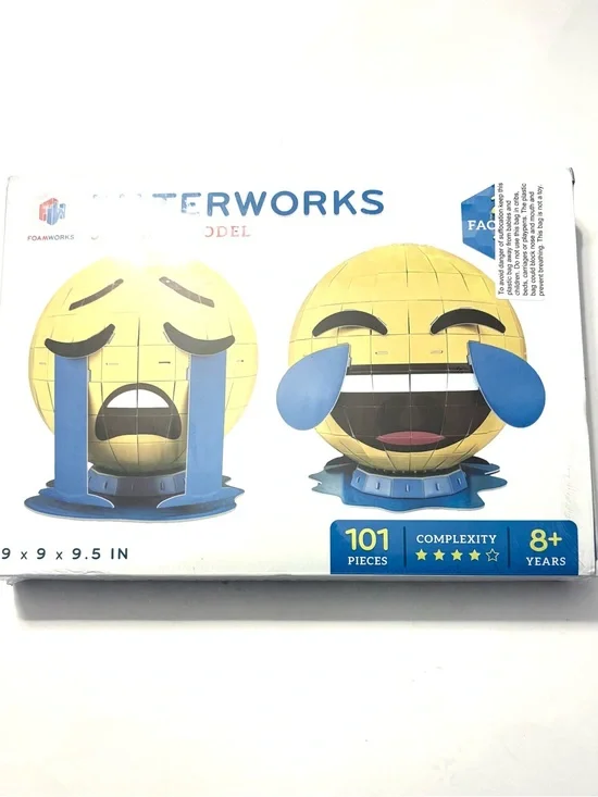 NWT WATERWORKS Emoji Model 3D Foam, Waterworks And Tears Of Joy 2 In 1 -101 PC.