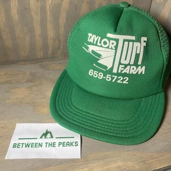 Headliner By Vernon SnapBack Mesh Trucker Hat Green Taylor Turf Farm