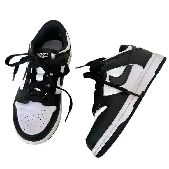 Nike Kids Panda Dunk Low Sneakers Size 10C Black White