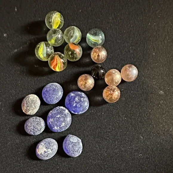 Vintage Colorful Glass Marbles Set of 20 for marble collectors