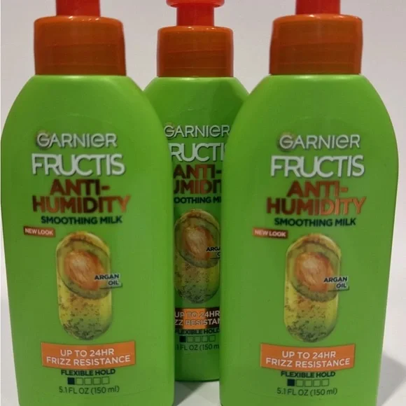 Garnier Fructis Anti-Humidity Smoothing Milk - Green (Pack 3)