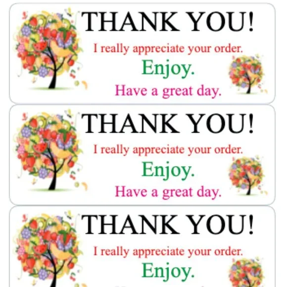 Thank You Stickers Order Shipping Labels Posh Shop Box Mailing Label Sticker