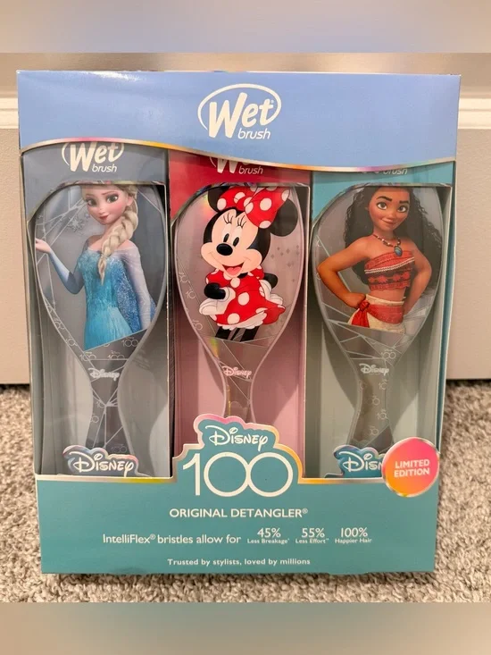Limited Edition Wet Brush Disney 3-Pack Original Detangler - Elsa, Minnie, Moana